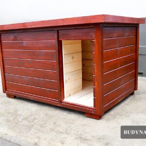 Zateplená búda pre psa TOBY (odtieň teak)