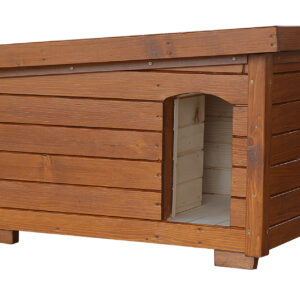 Kvalitný zateplený domček pre 1 – 3 mačky DAISY so šikmou strechou so sklonom do strany. Na fotografii v odtieni DUB (nižšie si môžete vybrať iný).