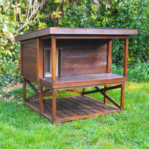 Zateplený domček pre mačku AMAZON (odtieň orech)