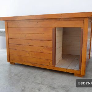 Zateplená búda pre psa TOBY (odtieň dub)