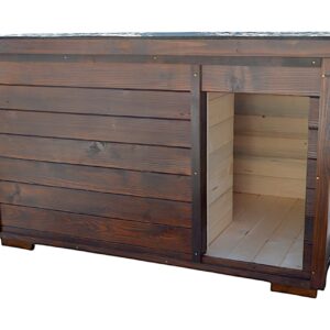 Zateplená búda pre psa TOBY (odtieň palisander)