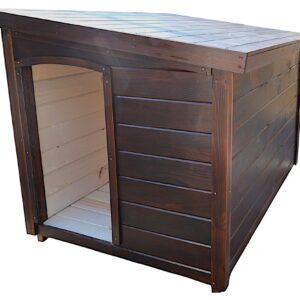 Zateplená búda pre psa SPOT s vchodom na bočnej strane (odtieň orech)