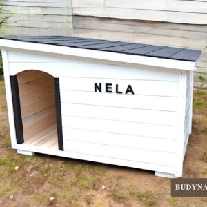 Zateplená búda pre psa MAXIM (odtieň biely RAL 9010)