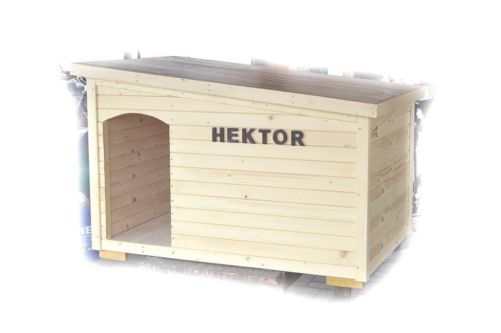 Psia búda MAXIM so šikmou strechou so sklonom do strany a menovkou v transparentnom odtieni #3